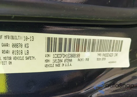 2014 Dodge Dart Aero z USA, uszkodzony, nr VIN 1C3CDFDH1ED669189